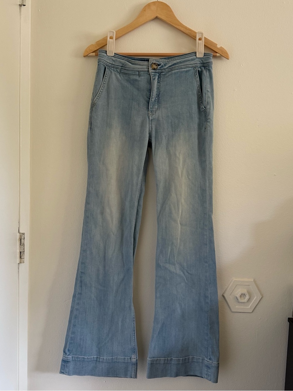 Anthropologie Pilcro & The Letterpress Washed Light Blue Flare Jeans